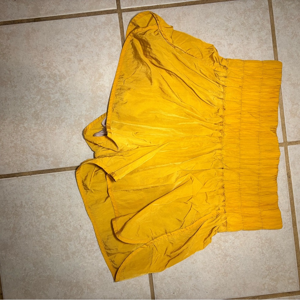 Vibrant Yellow Off-Shoulder Blouse
